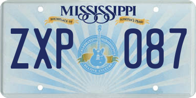 MS license plate ZXP087