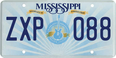 MS license plate ZXP088
