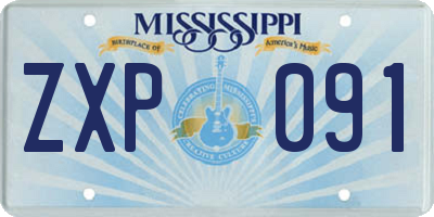 MS license plate ZXP091