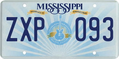 MS license plate ZXP093