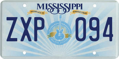 MS license plate ZXP094