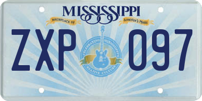 MS license plate ZXP097