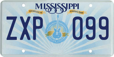 MS license plate ZXP099