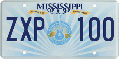 MS license plate ZXP100