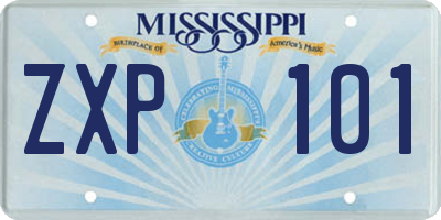 MS license plate ZXP101