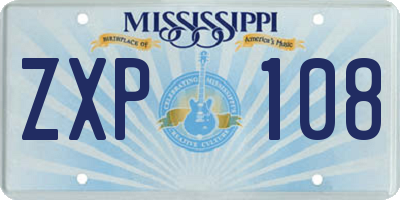 MS license plate ZXP108