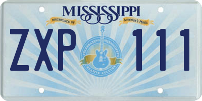 MS license plate ZXP111