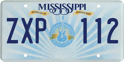 MS license plate ZXP112