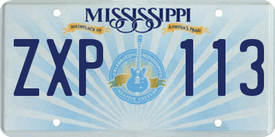 MS license plate ZXP113
