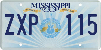 MS license plate ZXP115