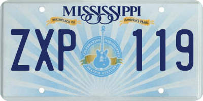 MS license plate ZXP119