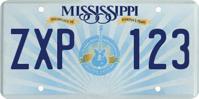 MS license plate ZXP123
