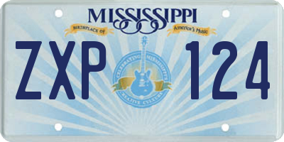MS license plate ZXP124