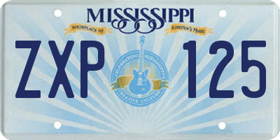 MS license plate ZXP125