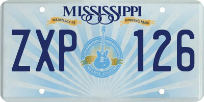 MS license plate ZXP126