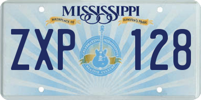 MS license plate ZXP128