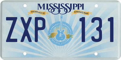 MS license plate ZXP131