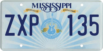 MS license plate ZXP135