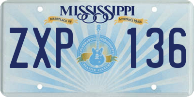 MS license plate ZXP136
