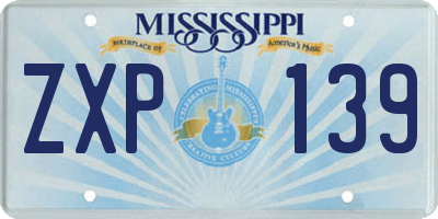 MS license plate ZXP139