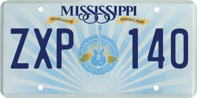 MS license plate ZXP140