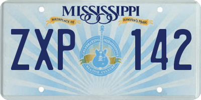 MS license plate ZXP142