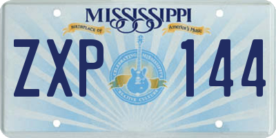 MS license plate ZXP144