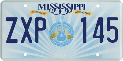 MS license plate ZXP145
