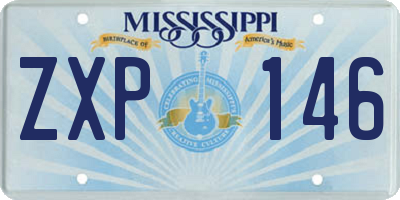 MS license plate ZXP146