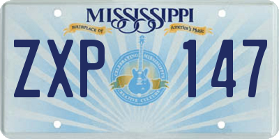MS license plate ZXP147