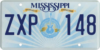 MS license plate ZXP148