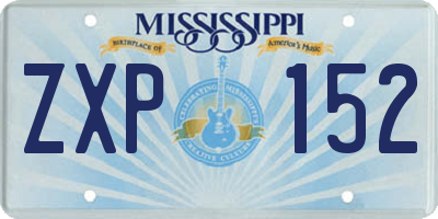MS license plate ZXP152