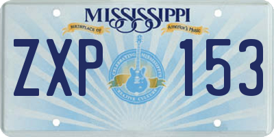 MS license plate ZXP153