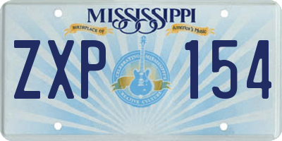 MS license plate ZXP154