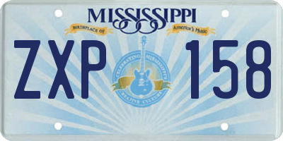 MS license plate ZXP158
