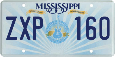 MS license plate ZXP160