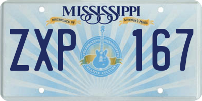 MS license plate ZXP167