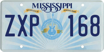 MS license plate ZXP168