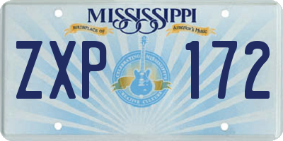 MS license plate ZXP172