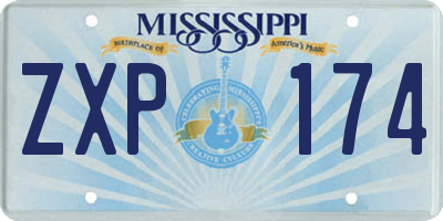 MS license plate ZXP174