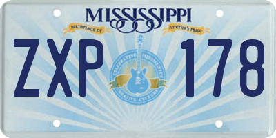 MS license plate ZXP178