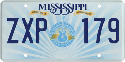 MS license plate ZXP179