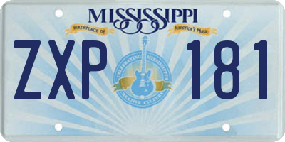 MS license plate ZXP181