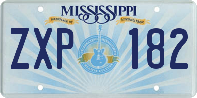 MS license plate ZXP182