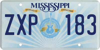 MS license plate ZXP183