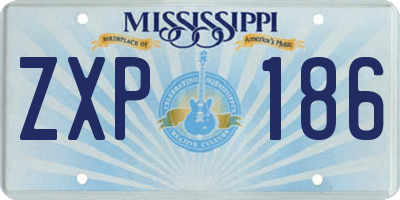 MS license plate ZXP186