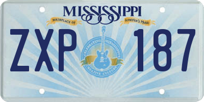 MS license plate ZXP187