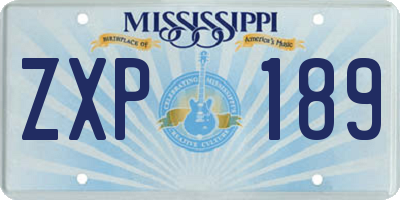 MS license plate ZXP189