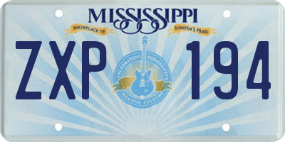 MS license plate ZXP194