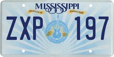 MS license plate ZXP197